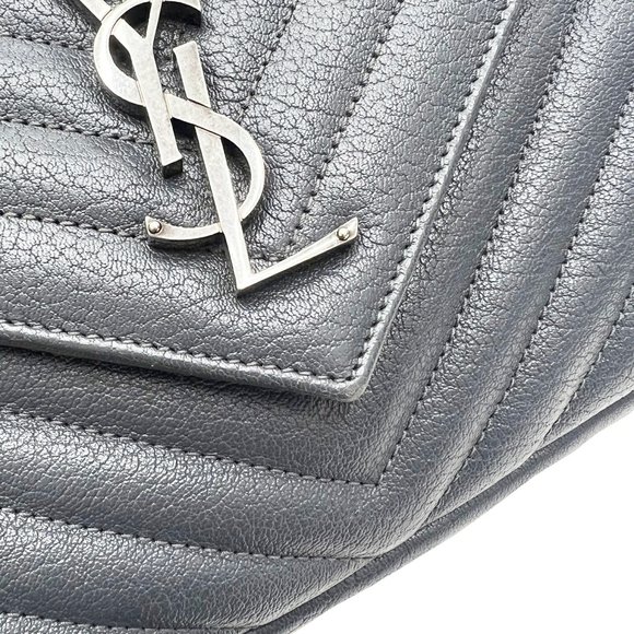 SAINT LAURENT Saint Laurent Monogram College Chain Shoulder Bag 2way Silver M... - Picture 10 of 13